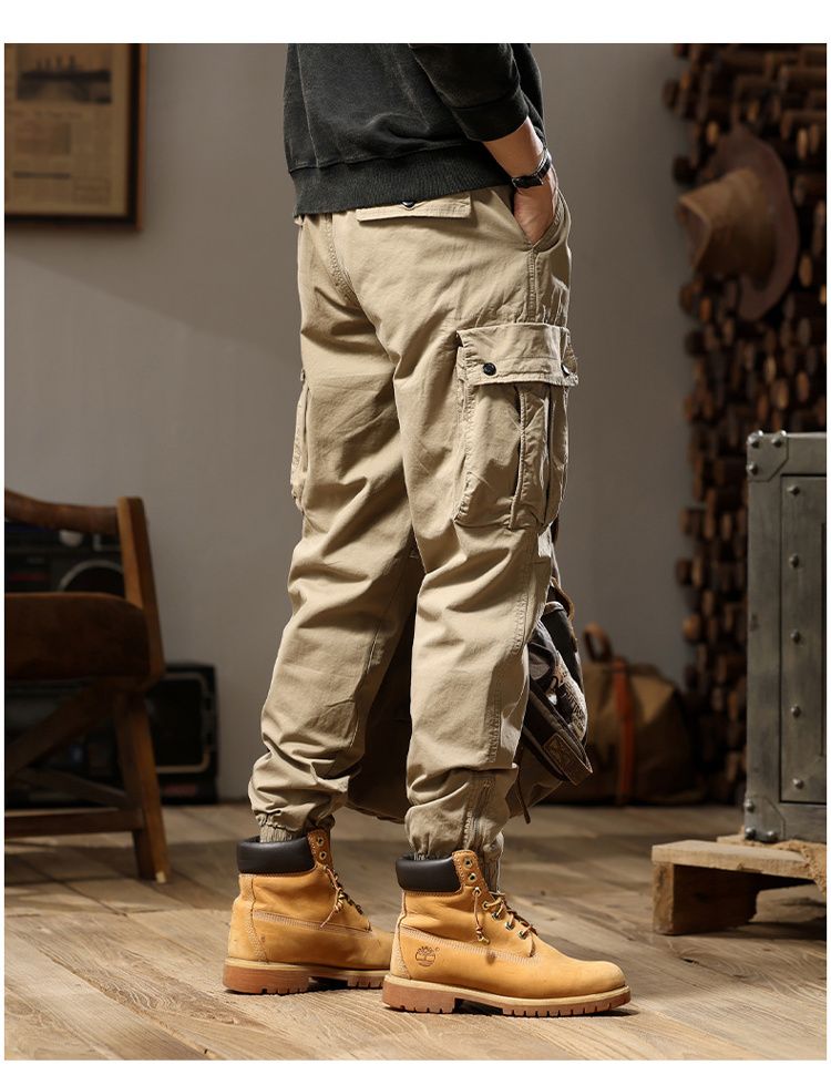 Japanese retro design overalls trousers casual trousers men's 2024 new versatile simple high street fashion loose_autovado.com