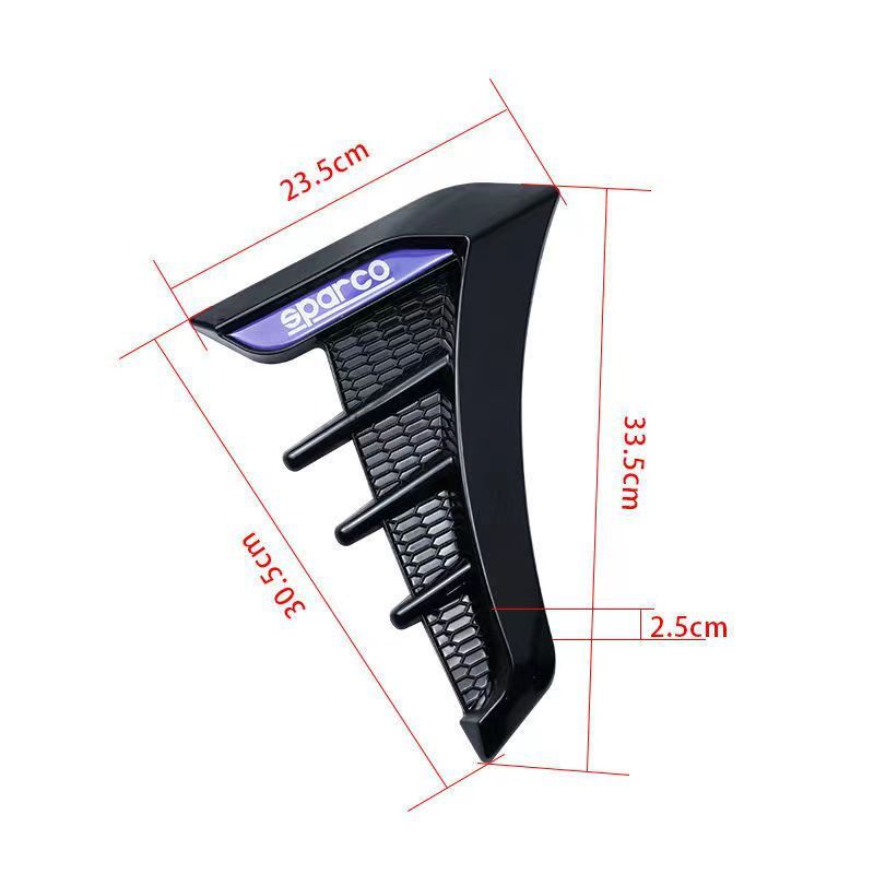 Simulation Shark Gills Side Air Vent Modification Car Sticker Leaf Plate Body Decoration Engine Hood Large Size_autovado.com