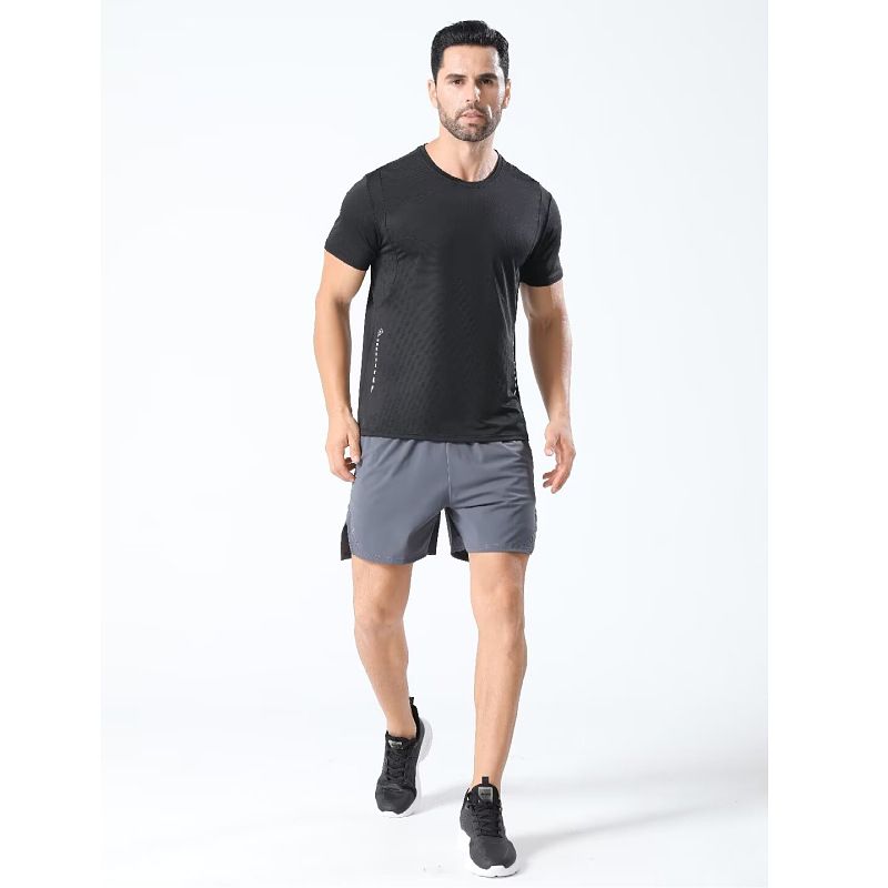 Men's Clothing Sports T-Shirt Quick-Drying Short-Sleeved Running Fitness Training Clothes Elastic Breathable Ice-Feel Cycling Clothes_autovado.com