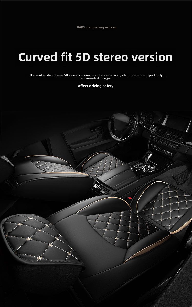 New Crown All-inclusive Full Leather Diamond Four Seasons Car Cushion Four Seasons Universal Dog Head Cartoon Car Seat Cover_autovado.com