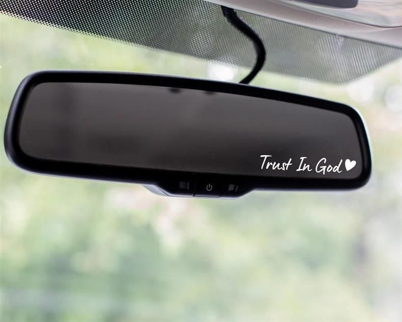 Hot Selling Trust In God Rearview Mirror Female Decoration Car Interior Sticker_autovado.com