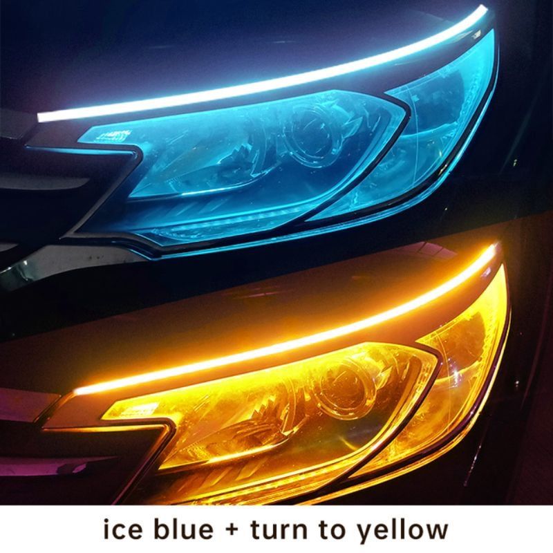 Car Daytime Running Ultra-Thin Guide Flowing Turn Signal Universal LED Silicone Light Strip No Disassembly Required_autovado.com