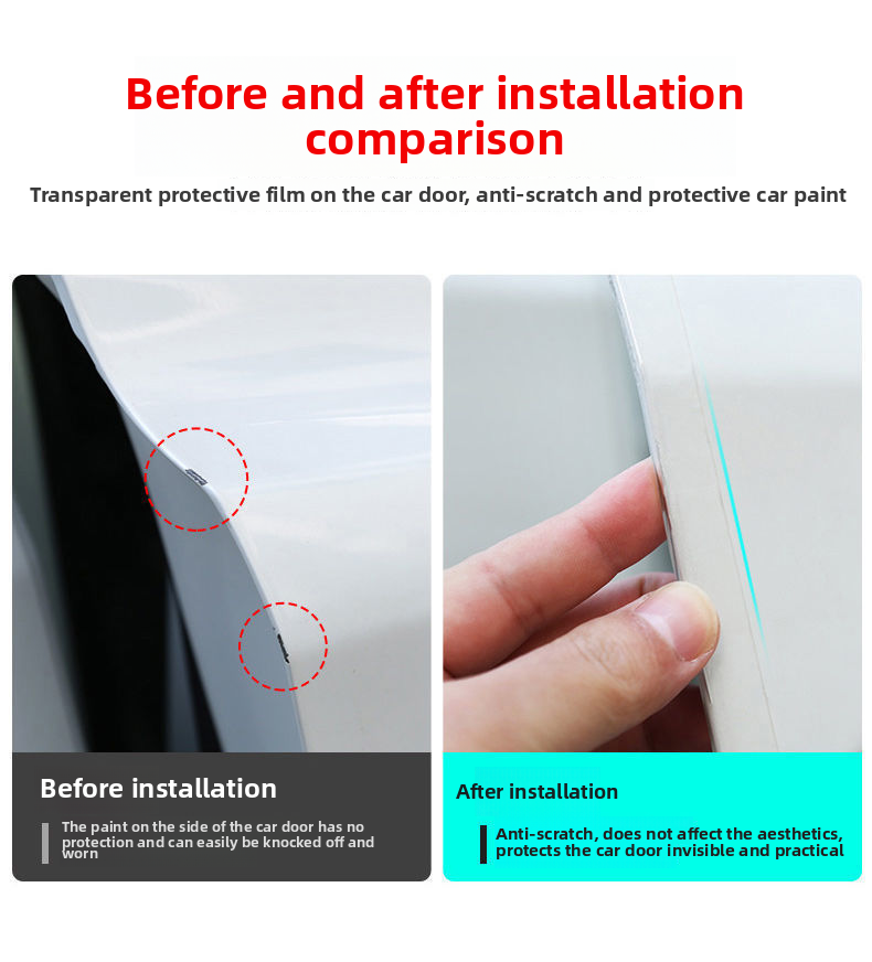Car Threshold Anti Stepping Sticker, Car Mounted Invisible Transparent Bumper, Anti-collision Strip, Body Protection,_autovado.com