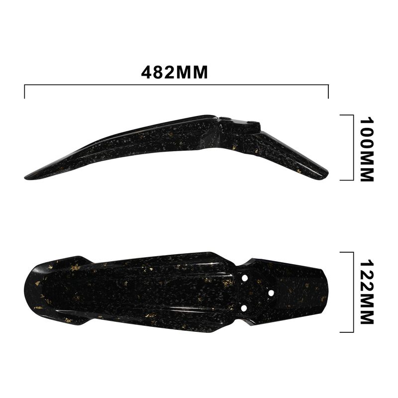 Carbon Fiber Front Fender For Electric Dirt Bike - Lightweight & Durable Motorcycle Mudguard Upgrade (49x13x10cm, Black Gold/Black Purple)_autovado.com