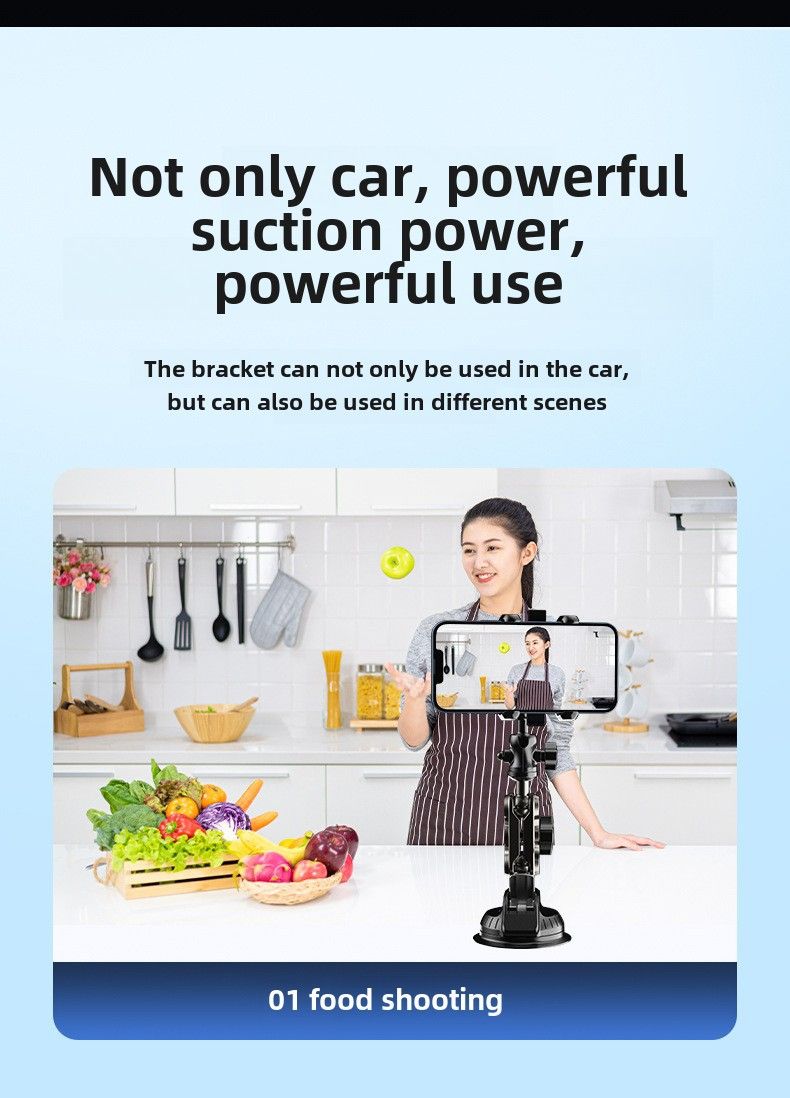Car Shooting mobile phone bracket multi-direction vertical shooting car live shooting bracket first view sucker bracket_autovado.com