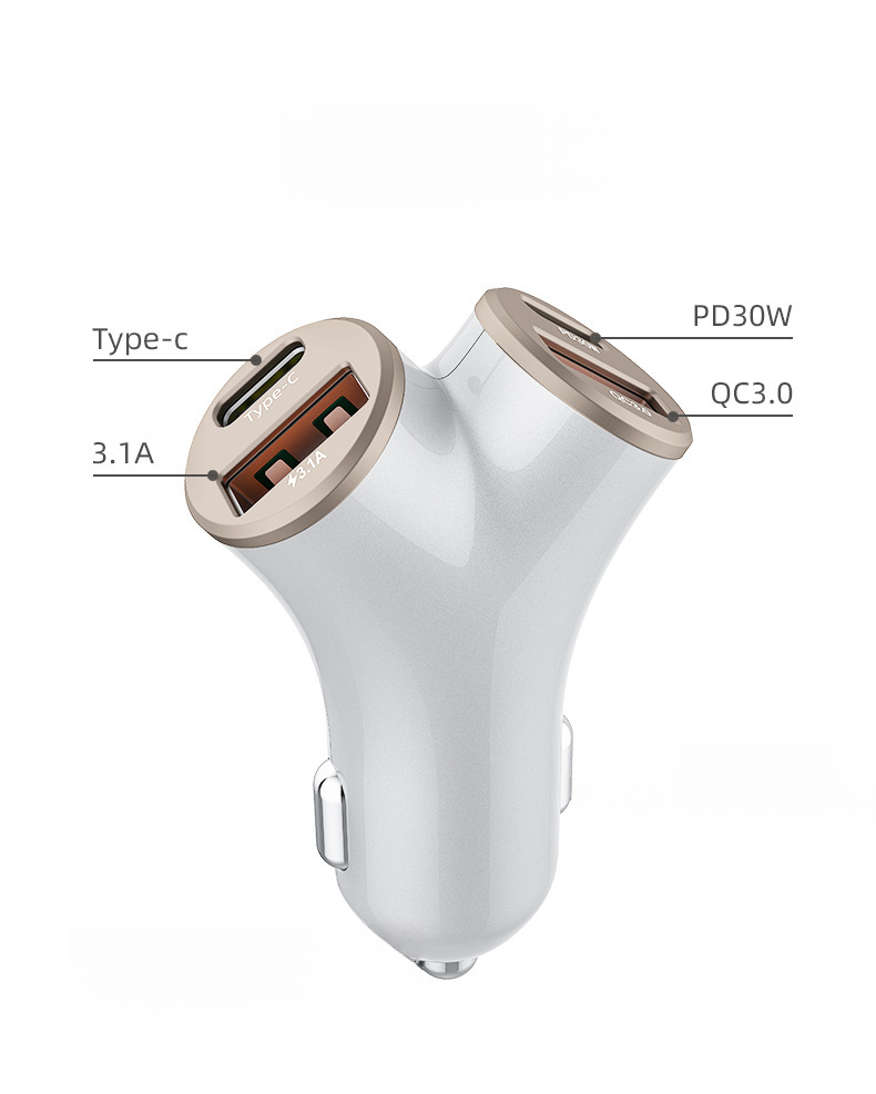 New Y-shaped Four Port 78W Super Fast Charging Car Phone Charger_autovado.com