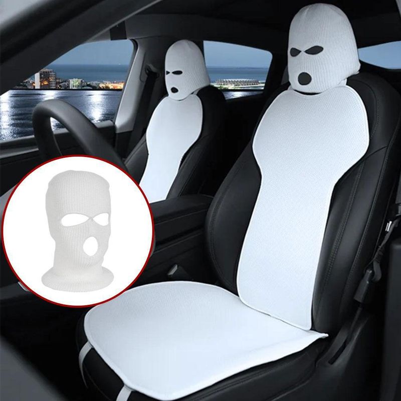 3-hole Funny Car Seat Headrest Cover, Decorative Accessories, Special Headgear For Cow's Disease_autovado.com