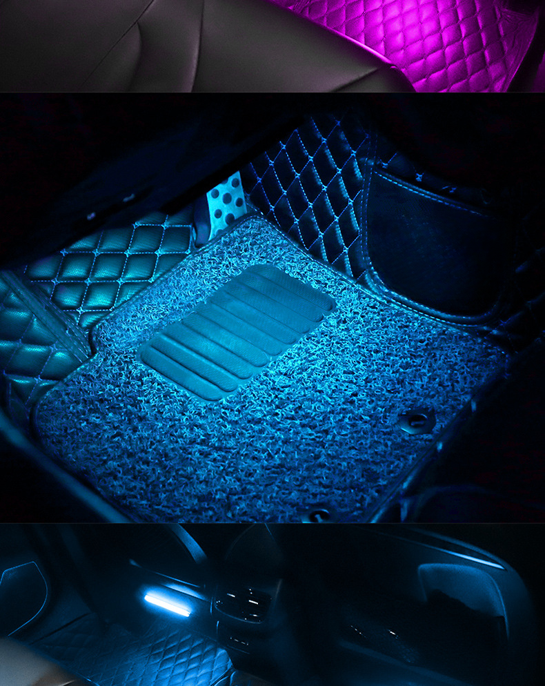LED Ambient Car Interior Modification Decoration Wireless No Wiring Automatic Intelligent Sensor Footwell Light_autovado.com