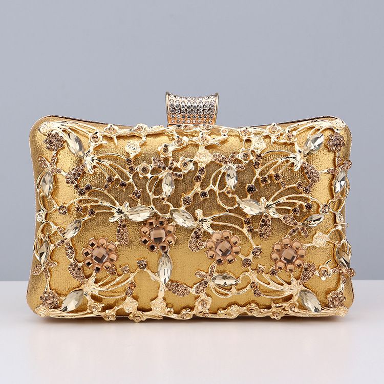 Popular diamond-encrusted dinner bag, European and American women's retro banquet bag, hand-held versatile dress evening bag_autovado.com