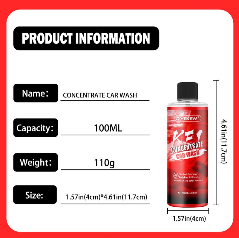 Ryekew Powerful Stain Removal Concentrated High Foam Liquid Original Car Wash Water Wax Coating Paint Surface Cleaner_autovado.com