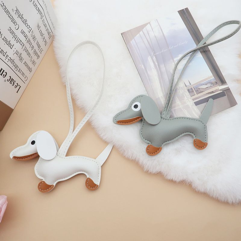 Dachshund Pendant Cute Diy Lanyard Leather Puppy Bag Pendant Schnauzer Couple Car Pendant_autovado.com