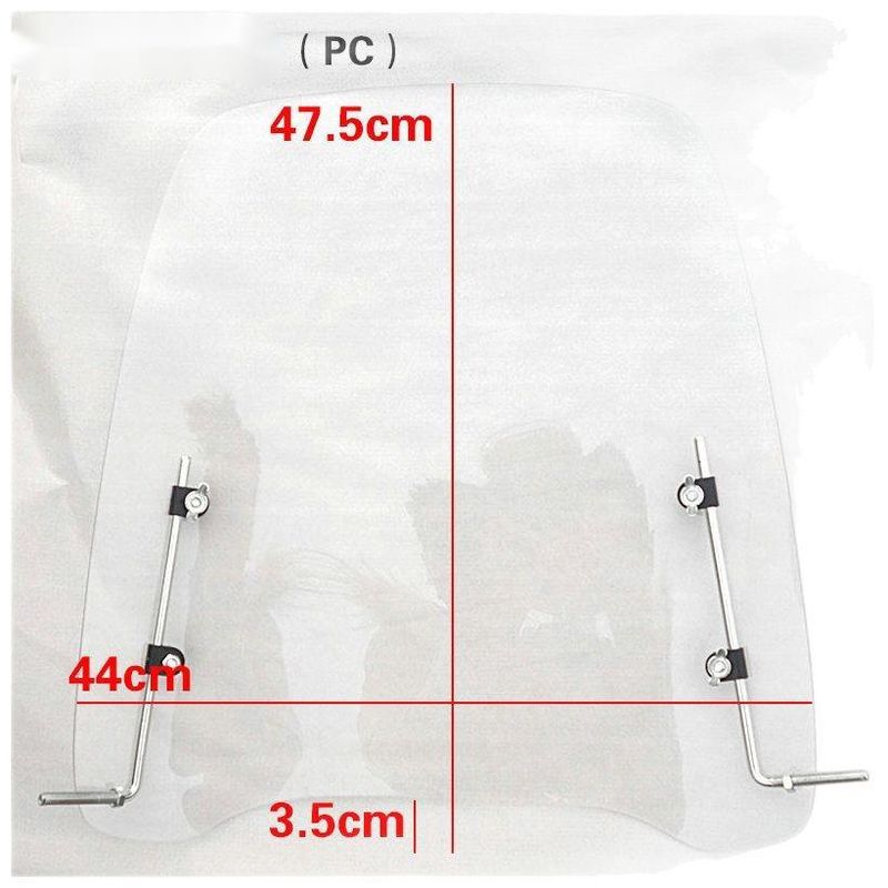 Lingying Large PC Electric Scooter Front Windshield Transparent HD Motorcycle Windscreen Suitable For All Seasons_autovado.com
