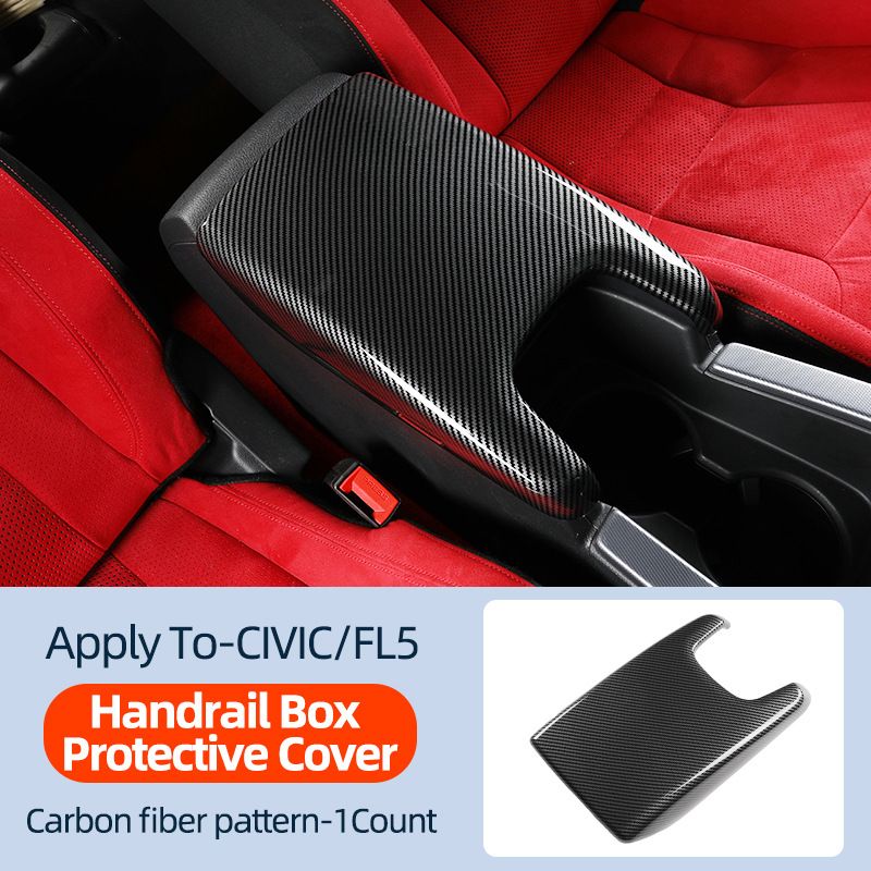 New Model Handbrake Eleventh Generation Civic Armrest Box Panel Carbon Fiber Central Decoration Center Console Gear_autovado.com