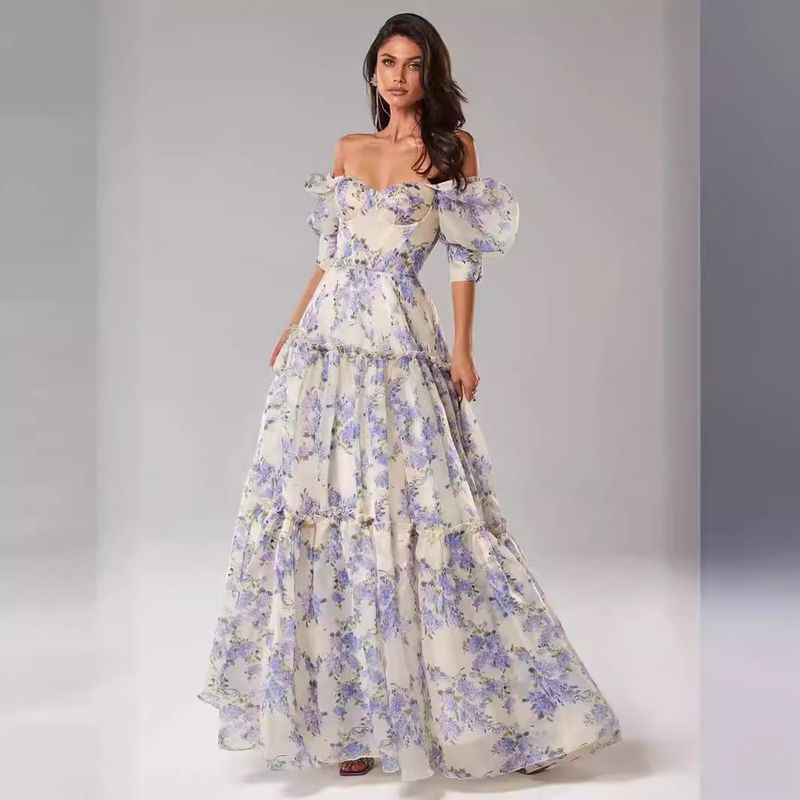 Women's Clothing fashionable organza fairy like long temperament evening dress _autovado.com