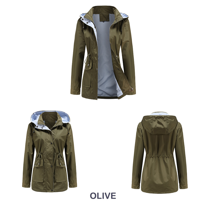 Women's Clothing new autumn and winter detachable hood windbreaker women women's clothing large size women's jacket raincoat_autovado.com