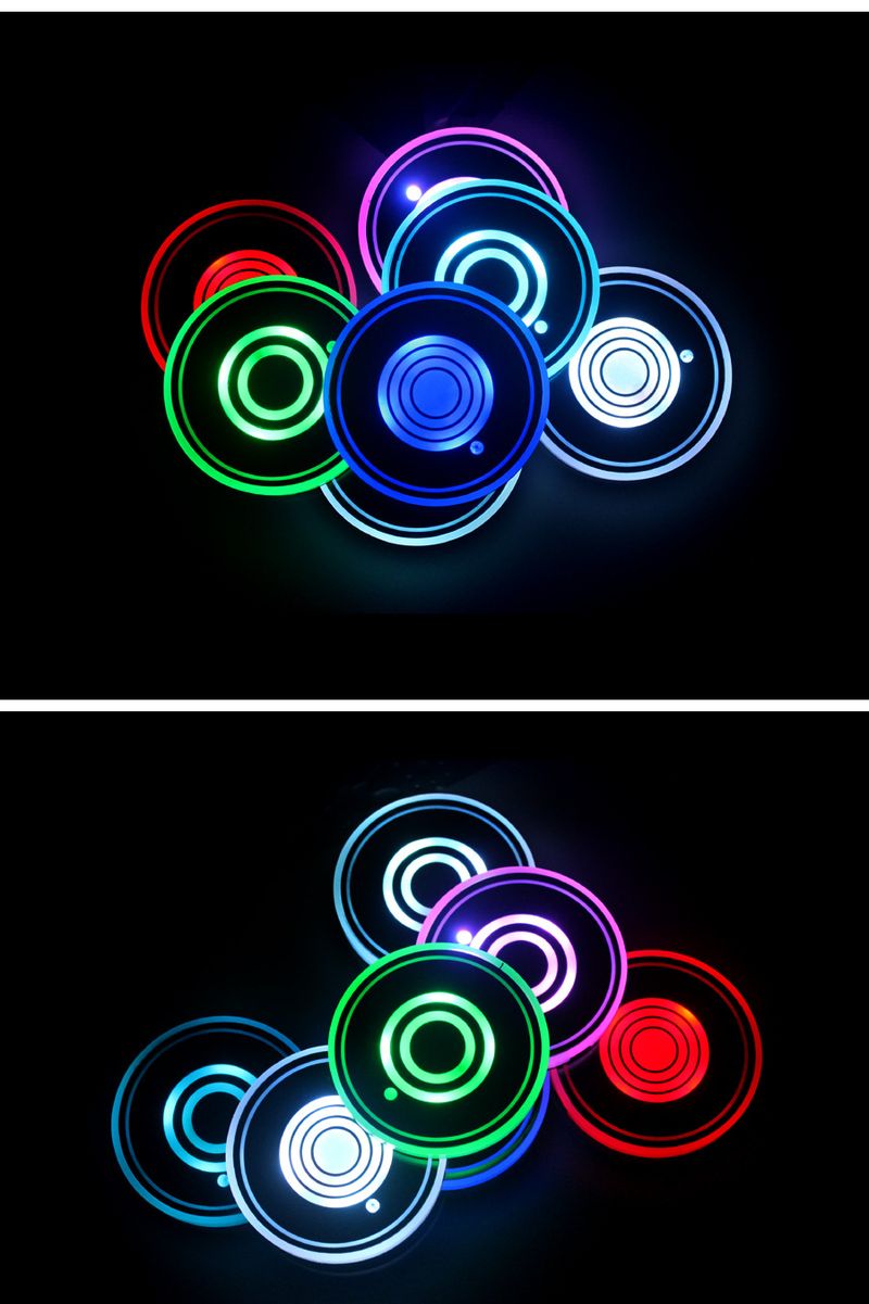 Hot selling New CE certified FCC car ambient light seven color luminous water cup mat_autovado.com
