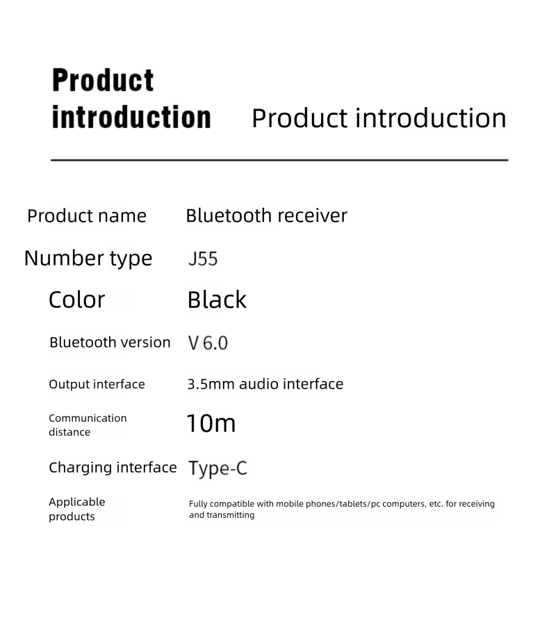 J55 AUX Car Two-in-One Audio Receiver Transmitter 5.4 Bluetooth Adapter_autovado.com