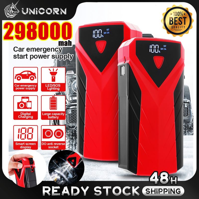 ✮XTITAN 298000mAh 5V 2A Jump Starter PowerBank Car Jumper Power Bank With Tire Pump☝_autovado.com
