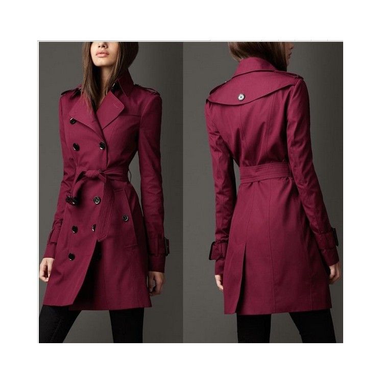 Women's Clothing Fashion Trend Double breasted Slim Long Windbreaker Women_autovado.com