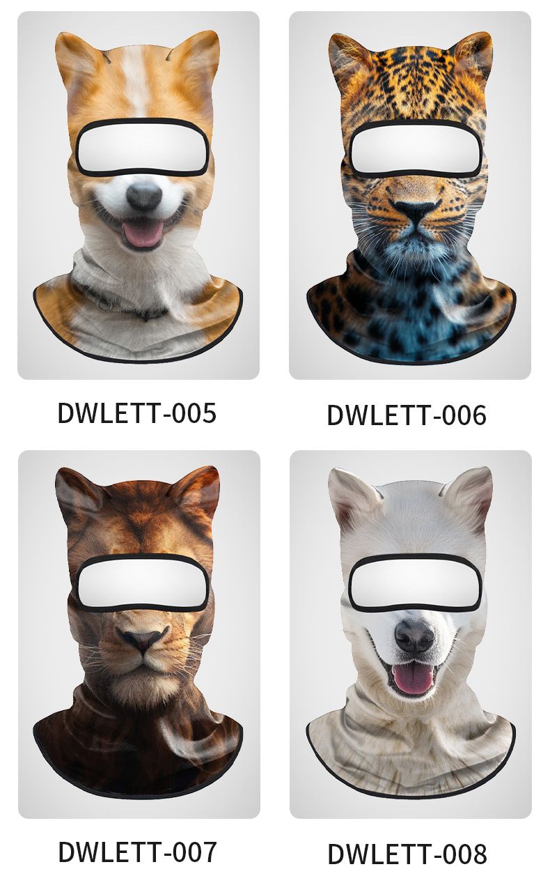 Sun Quick-Dry Motorcycle Dustproof Sunshade Breathable Face Mask Animal Series UV Protection Ice Silk Head Cover_autovado.com