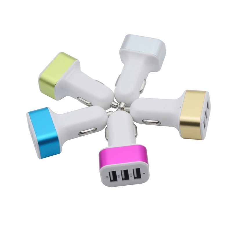1A 3USB Square With Aluminum Alloy Mobile Phone Charger, Car Charger_autovado.com