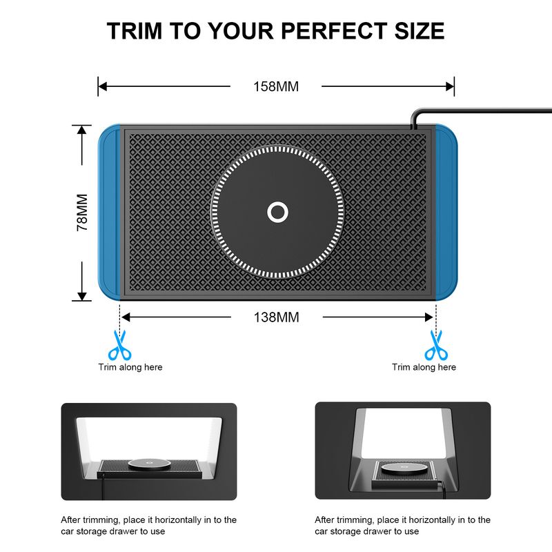 D10Mag Car Wireless Charger With Anti-Slip Mat For Magnetic Phones_autovado.com
