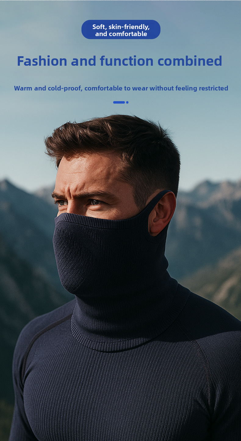 Winter Mountaineering Cold-Proof For Women, Electric Bike Riding Warm Neck Gaiter, Nylon Seamless Ear-Hanging Face_autovado.com