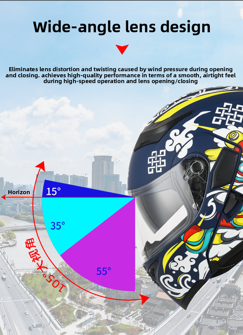 Coolqi Bao Anti-Fog Dual Lens Open Face Motorcycle Bluetooth Helmet Long Battery Life With Display Screen Suitable For_autovado.com