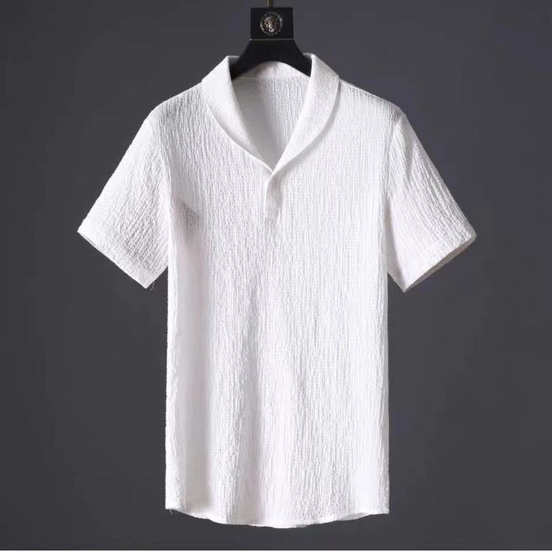 Men's Clothing White Casual Sports Suit For Men In Summer With Lapel, Fashionable, Light Luxury, Pleated Two-piece Suit, Thin And Handsome, Trendy_autovado.com