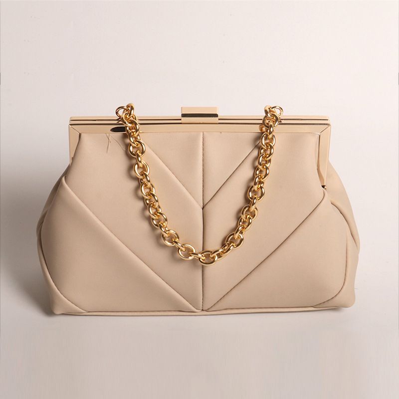 flashing metal bar lock evening bag handbag celebrity chain evening bag_autovado.com