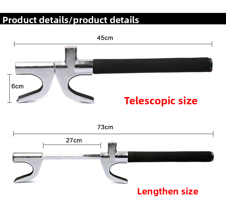 New Car Steering Wheel Multifunctional Adjustable Telescopic Security Anti-theft Thickened Window-breaking Metal_autovado.com