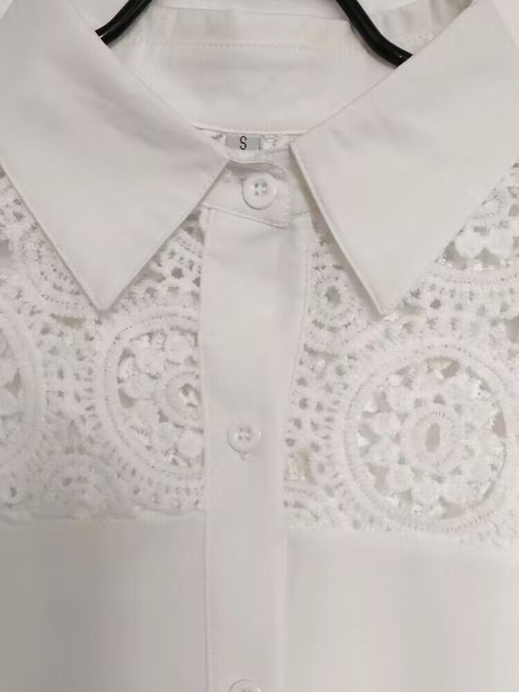 Women's Clothing new hollow V-neck design niche chic ladies shirt_autovado.com