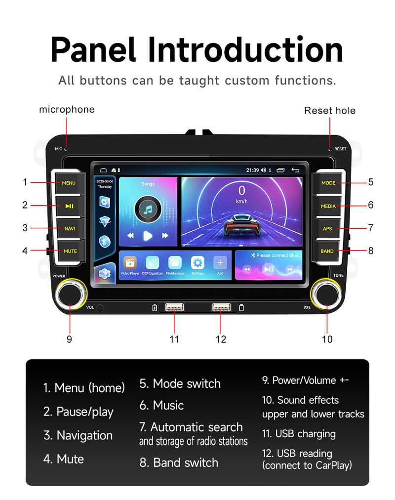 Suitable For Volkswagen Android Car Stereo With Wireless CarPlay - HD Touchscreen Navigation System_autovado.com