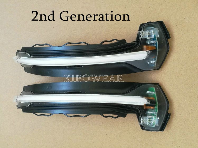 2pcs Crystal for A3 8V S3 RS3 Bright LED Turn Signal Dynamic Side Mirror light blinker Indicator 2013 2015 2017 Clear_autovado.com