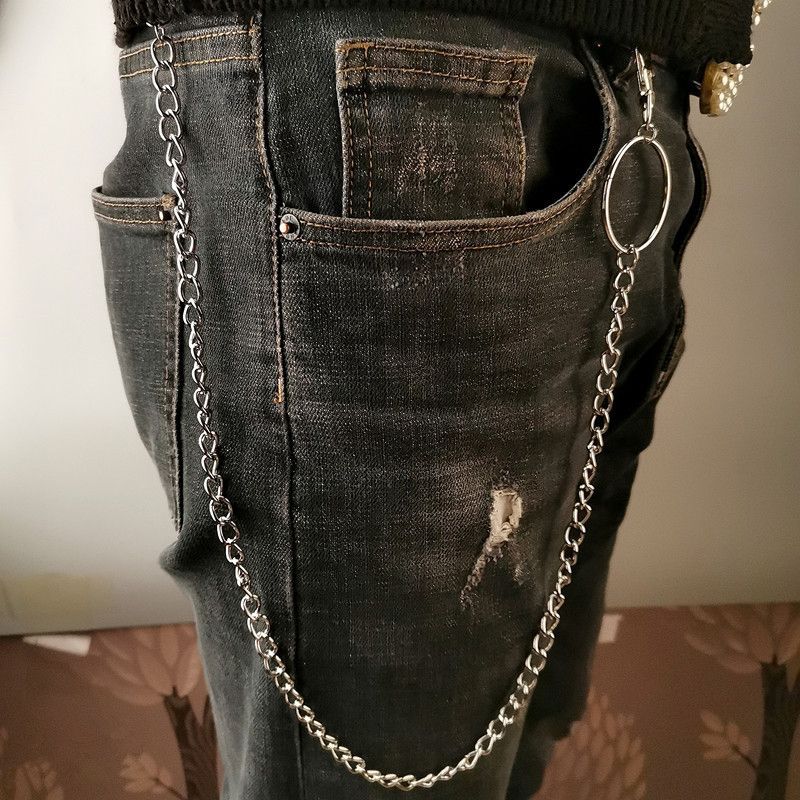 HOT 1/2/3 Layer Long Belt Rock Punk Hook Trousers Pant Waist Link Metal Wallet Chain Keychain Ring Clip Keyring HipHop_autovado.com