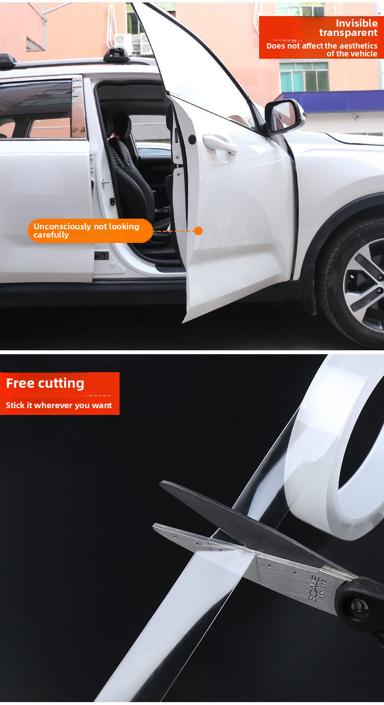 Car Threshold Anti Stepping Sticker, Car Mounted Invisible Transparent Bumper, Anti-collision Strip, Body Protection,_autovado.com
