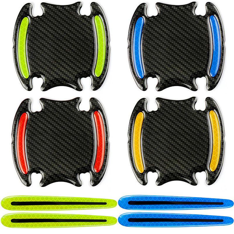 Car Anti-collision Strip, Door Bowl Handle Protection Paint Scratch, Carbon Fiber Grain Reflective Car Sticker, Adhesive_autovado.com