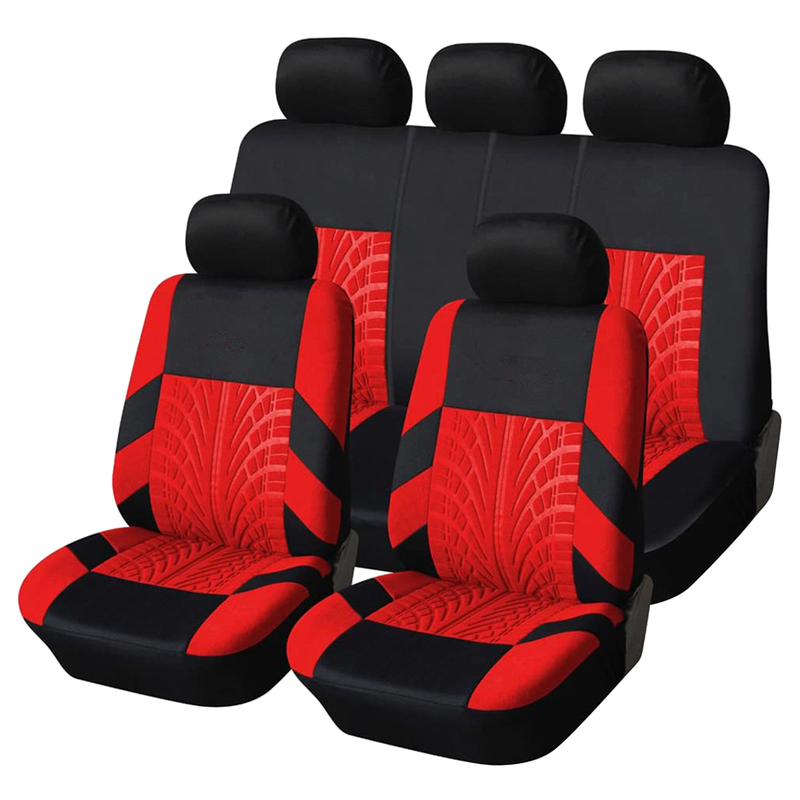 Fuzhongfu 9Pcs Car Seat Covers Set Comfortable Seating Polyester Front Rear Universal Fit Car Seat Covers Full Set for Automobile SUV Minivan_autovado.com