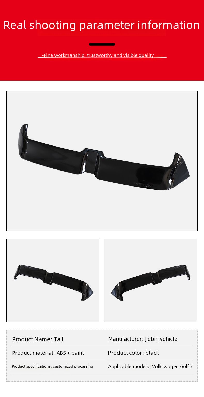 Direct supply is suitable for golf 7 7.5GTI/R carbon fiber tail Top Wing golf mk7 tail_autovado.com