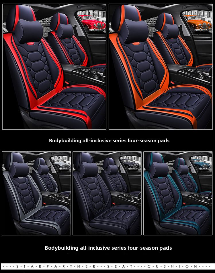 All-inclusive 9D leather car seat cover four seasons fashion sports seat cover New interior supplies_autovado.com