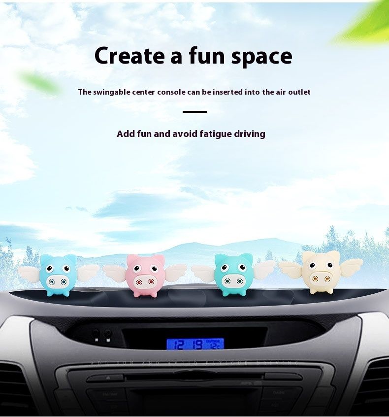 New Perfume Flying Pig Air Outlet Perfume Flying Pig Creative Perfume Car Air Outlet Fragrance Car Cartoon Piglet Accessories_autovado.com