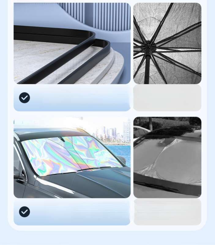 New Front Windshield Sunscreen, Heat Insulation, Foldable Sunshade, Summer Car Laser Sunshade_autovado.com