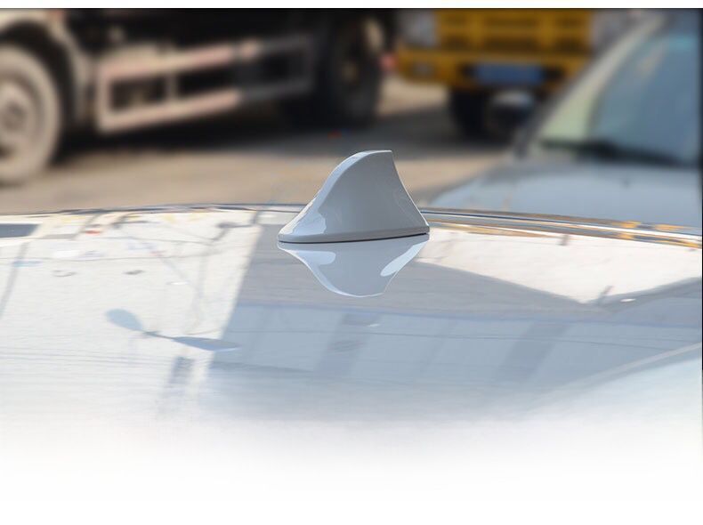 Car decoration shark-fin antenna with signal radio roof pasted tail fin modification free of drilling_autovado.com
