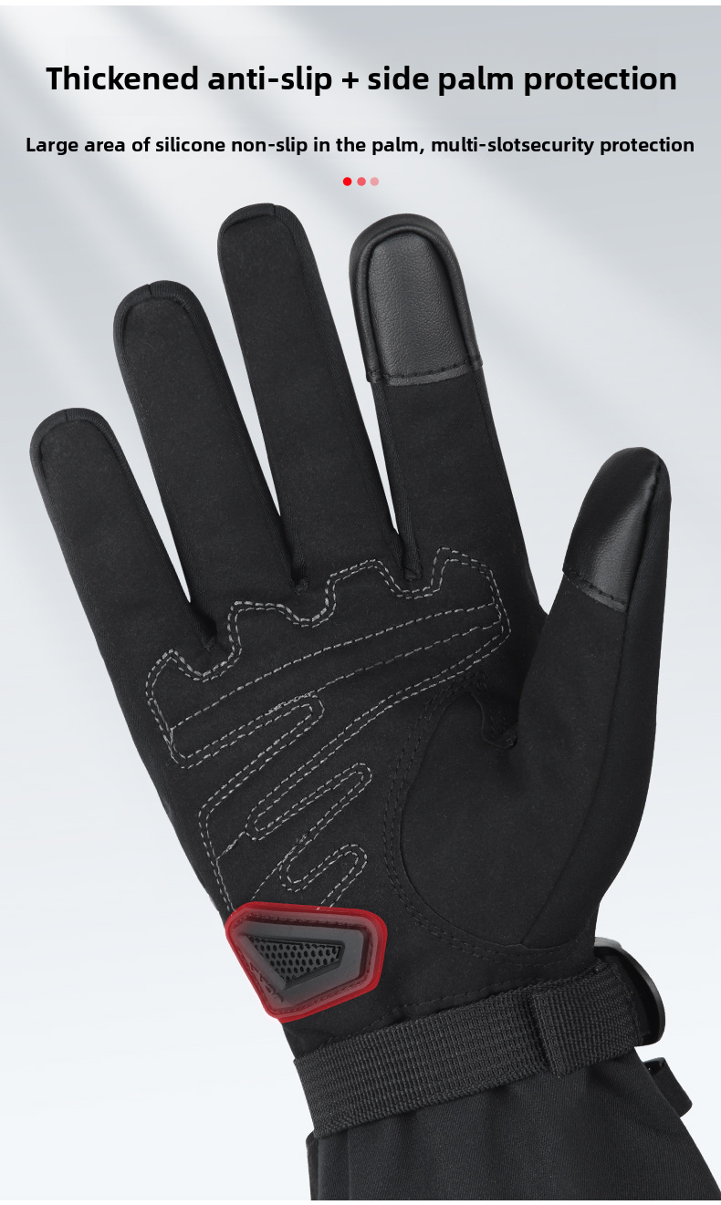 JCCA Winter Riding Anti-Fall Gloves For Men And Women Waterproof Windproof Fleece-Lined Cold-Proof Motorcycle Protective_autovado.com