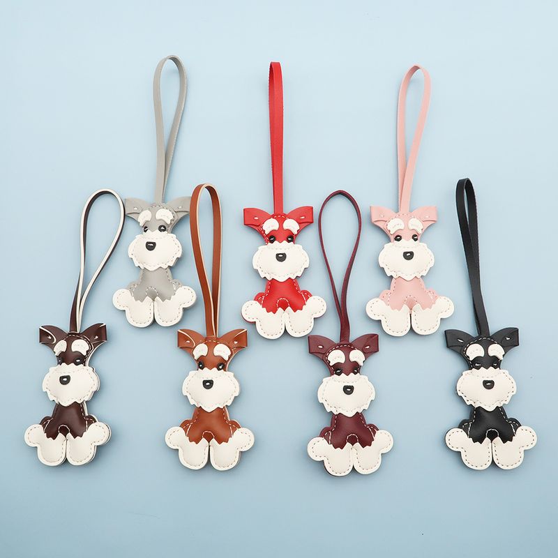 Dachshund Pendant Cute Diy Lanyard Leather Puppy Bag Pendant Schnauzer Couple Car Pendant_autovado.com