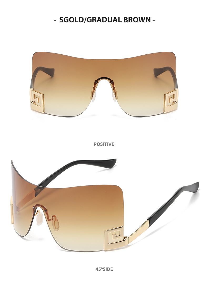 Unisex Big frame one-piece sunglasses Y2K personality Everything sunglasses_autovado.com