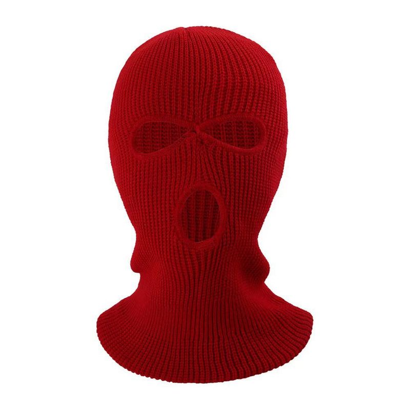 Autumn Winter Yuanbao Needle Three-Hole Knitted Candy Color Wool Hat Head Wrap Neck Warmer Outdoor Cycling Windproof_autovado.com