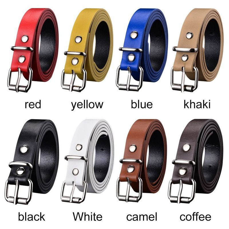 HOT Boys Girls Design Vintage Retro Pin Buckle Waistband Trouser Dress Belts Children Leather Belt Thin Waist Strap_autovado.com