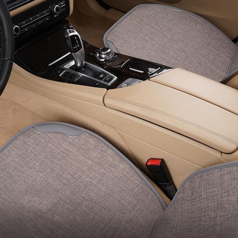 Flax Cover Cool Breathable Fabric Car Front Cushion/Rear Seat Cushion Four Seasons Universal_autovado.com