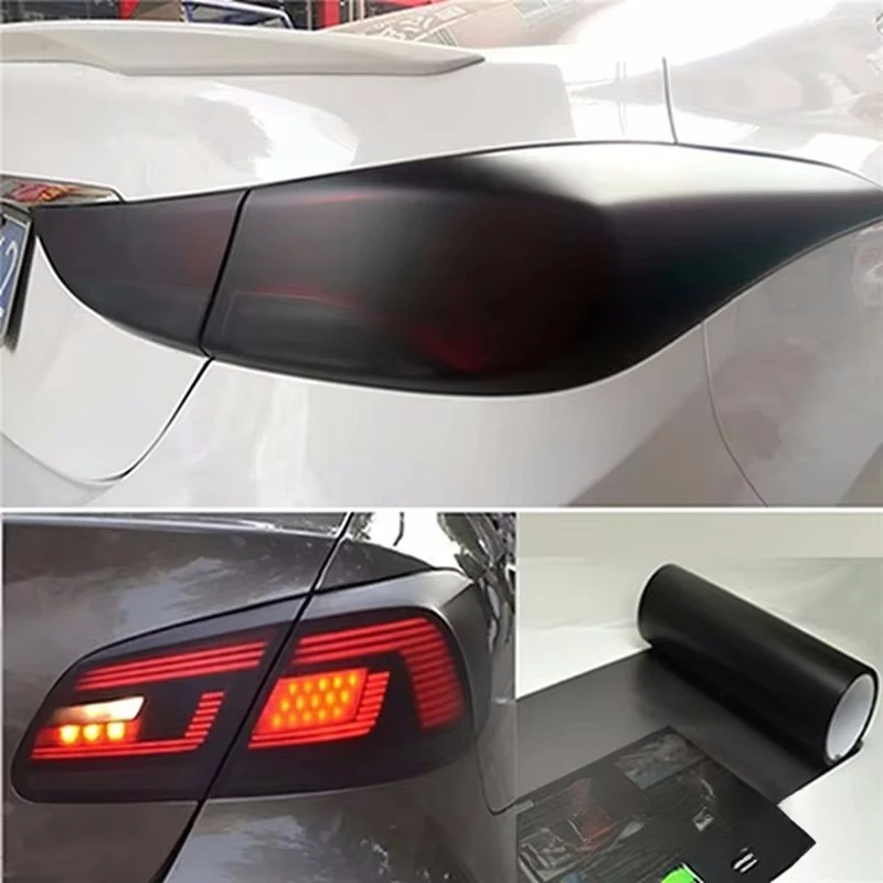 Matt Black Car Headlight And Tail Light Vinyl Blackening Sticker Film_autovado.com